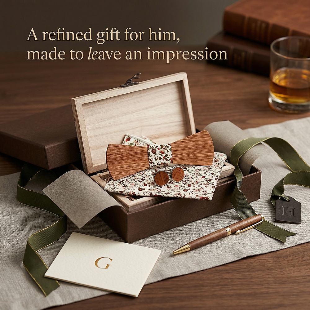 T260 T260  Grain Bow Tie Set, Zebrawood — view 7