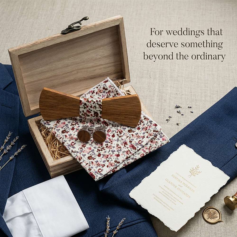 T260 T260  Grain Bow Tie Set, Zebrawood — view 8