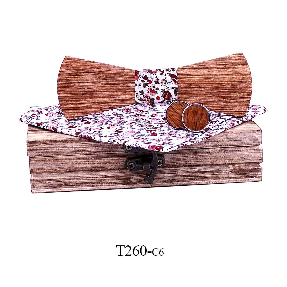 T260 T260  Grain Bow Tie Set, Zebrawood — colour C6
