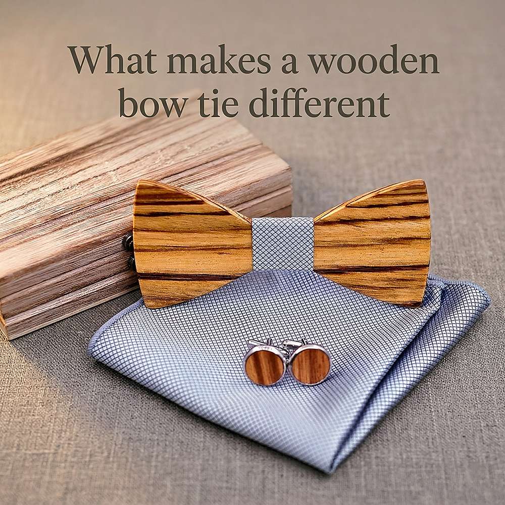 T261 T261  Grain Bow Tie Set, Zebrawood — view 7