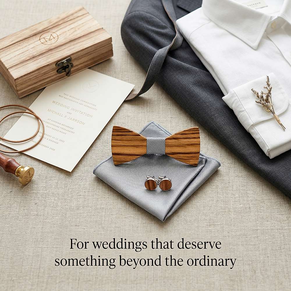 T261 T261  Grain Bow Tie Set, Zebrawood — view 9