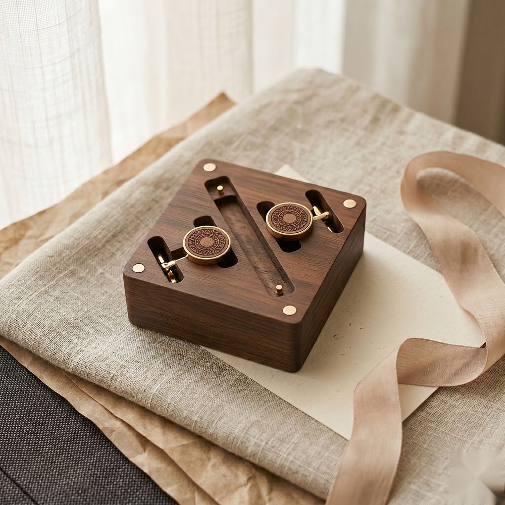 WGC-307 WGC-307  Cufflink and Tie Clip Box, Walnut — view 7