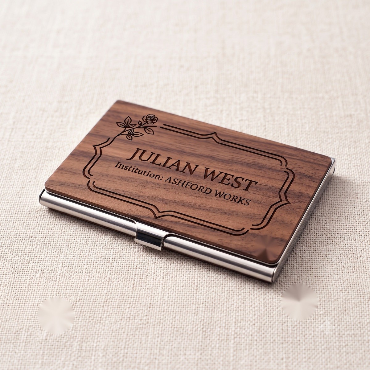WGK-601 WGK-601  Business Card Case, Engraved Face — view 2