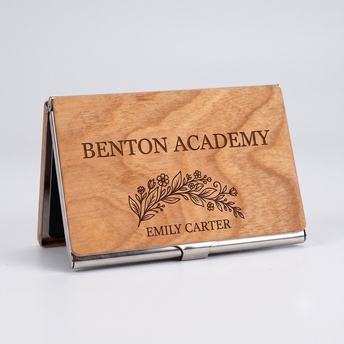 WGK-602  Business Card Case, Light Wood Face
