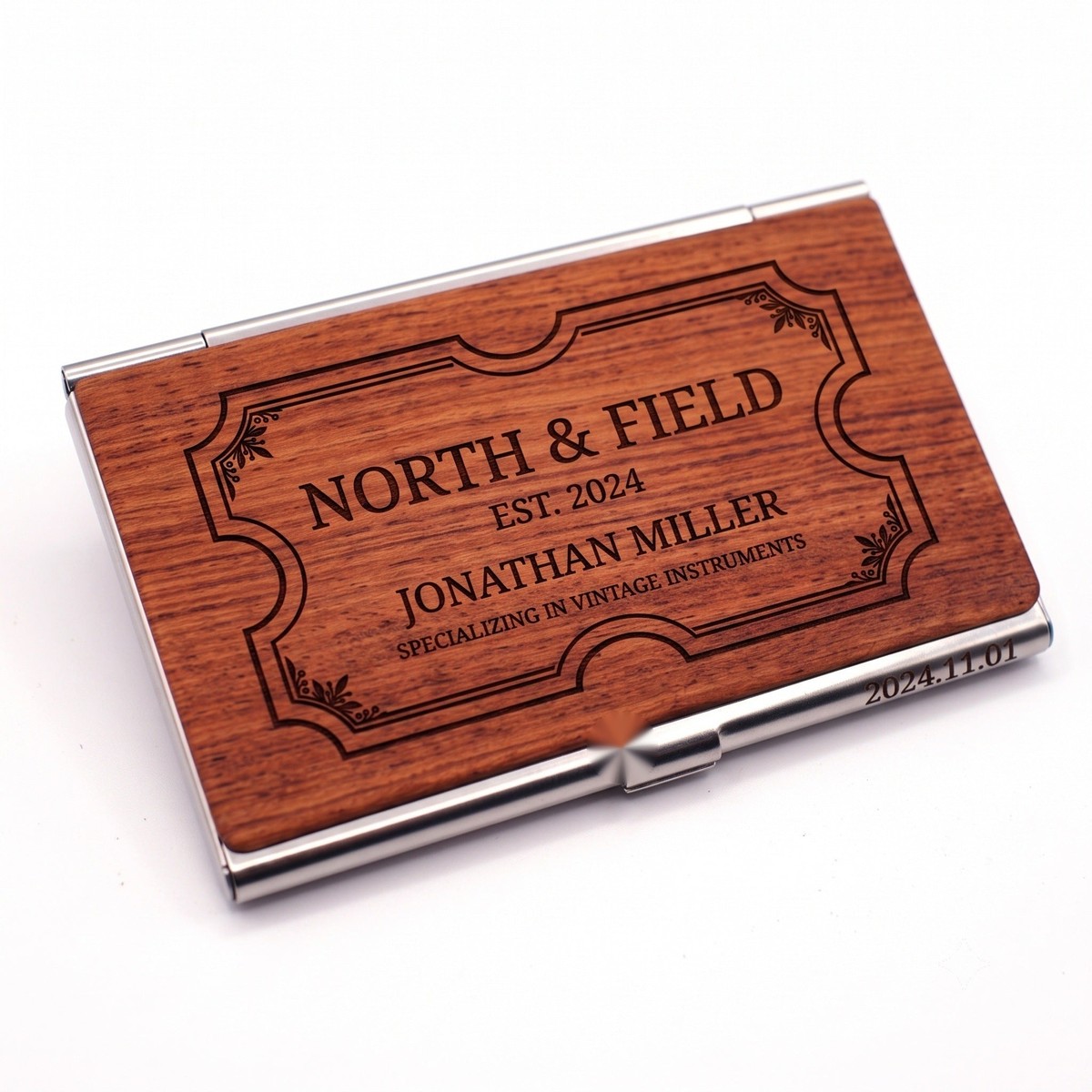 WGK-602 WGK-602  Business Card Case, Light Wood Face — view 2