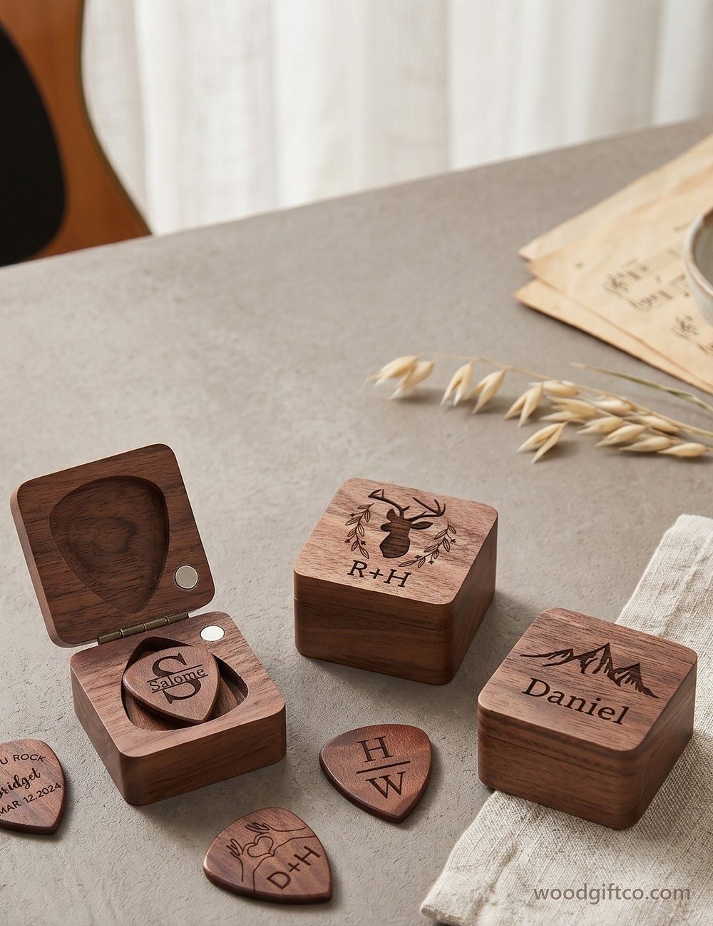 A range of custom-made wooden gift boxes